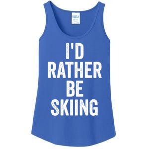 I’d Rather Be Skiing Ski Bum Gift Ladies Essential Tank