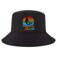 Id Rather Be A Mermaid Cute 90s Retro Sunset Silhouette Mermaid Slogan Cool Comfort Performance Bucket Hat