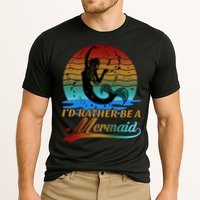 Id Rather Be A Mermaid Cute 90s Retro Sunset Silhouette Mermaid Slogan Cooling Performance Crew T-Shirt