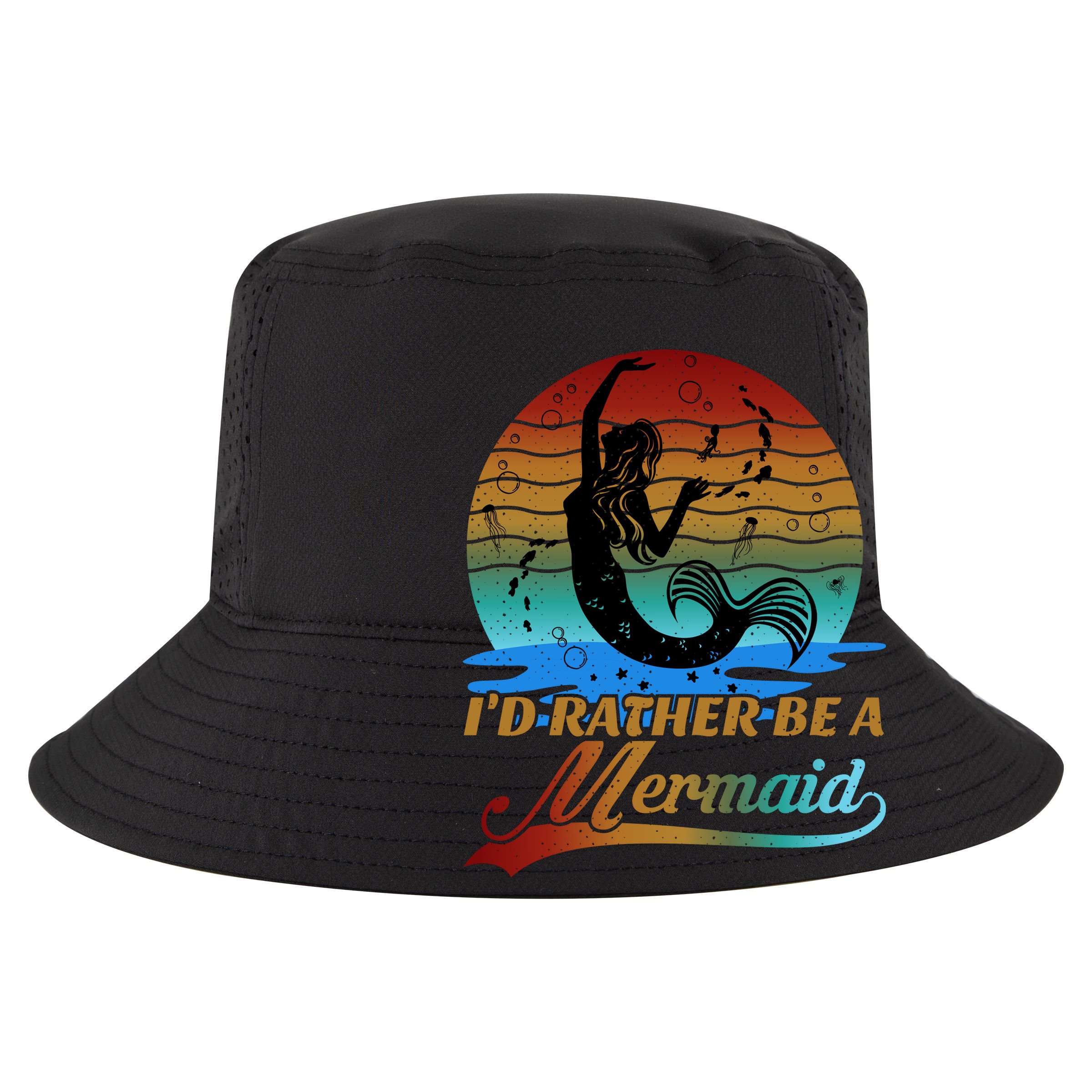 Id Rather Be A Mermaid Cute 90s Retro Sunset Silhouette Mermaid Slogan 15oz Campfire Ceramic Mug