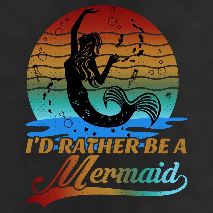 Id Rather Be A Mermaid Cute 90s Retro Sunset Silhouette Mermaid Slogan 15oz Campfire Ceramic Mug