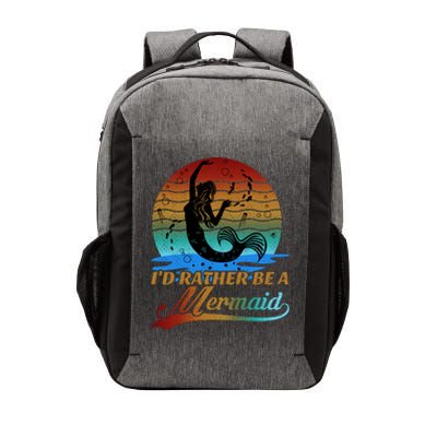 Id Rather Be A Mermaid Cute 90s Retro Sunset Silhouette Mermaid Slogan Vector Backpack