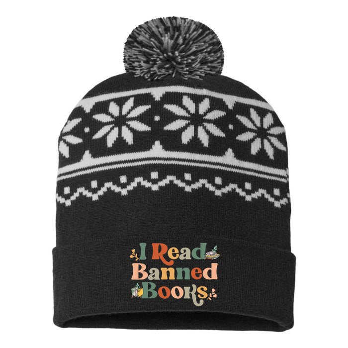 I Read Banned Books Week Librarian Freadom Reader Nerd USA-Made Snowflake Beanie