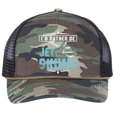 Id Rather Be Jet Skiing Gift Retro Rope Trucker Hat Cap