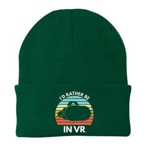 ID Rather Be In Vr Funny Virtual Reality Gamer Knit Cap Winter Beanie