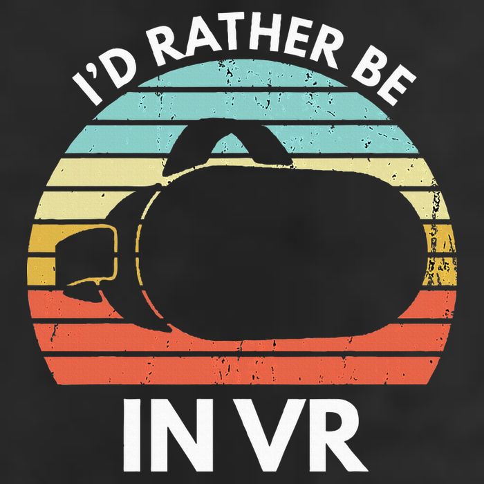 ID Rather Be In Vr Funny Virtual Reality Gamer Garment-Dyed Fleece Hoodie