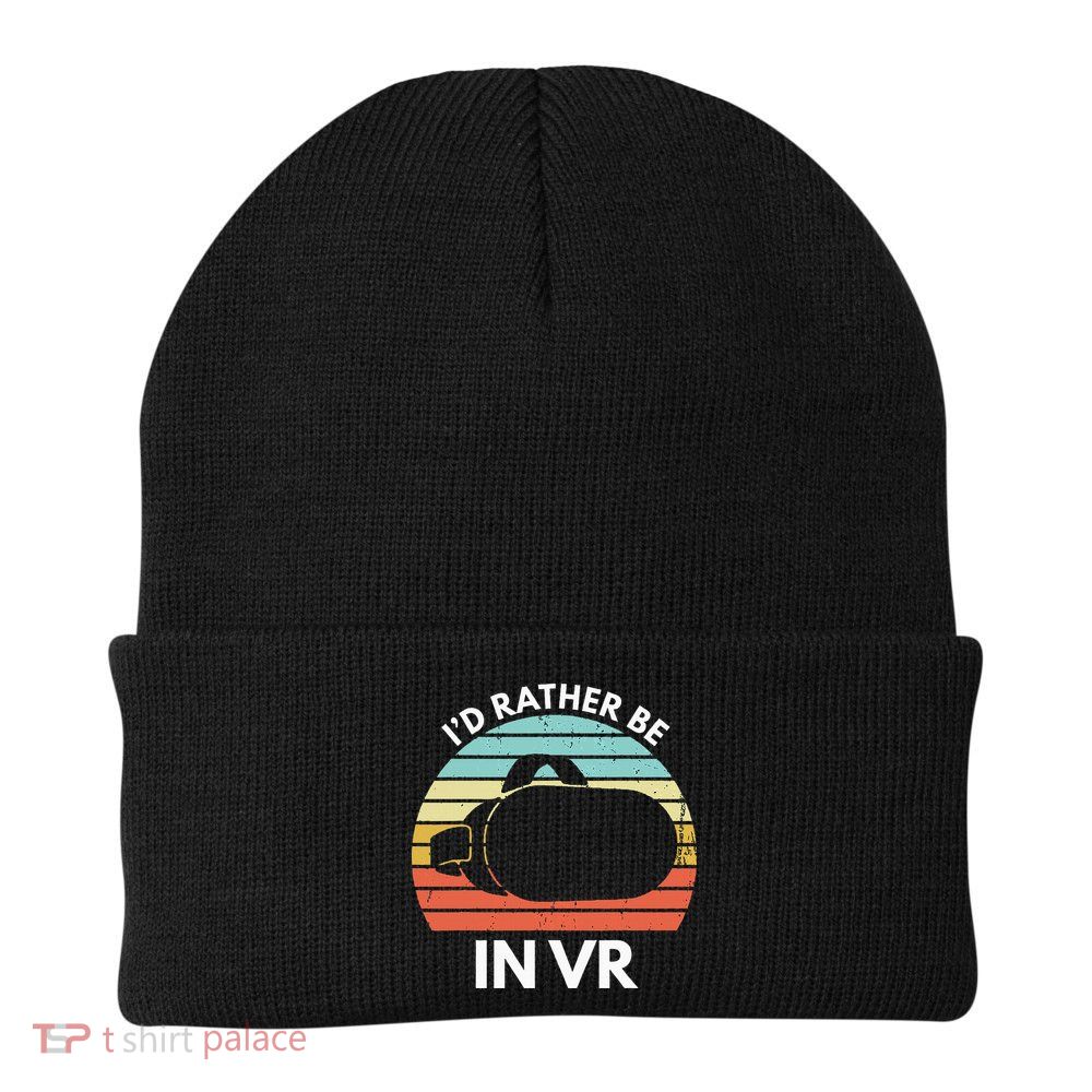 ID Rather Be In Vr Funny Virtual Reality Gamer Beanie
