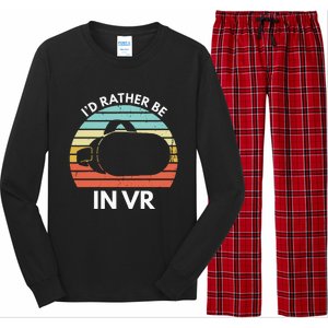 ID Rather Be In Vr Funny Virtual Reality Gamer Long Sleeve Pajama Set