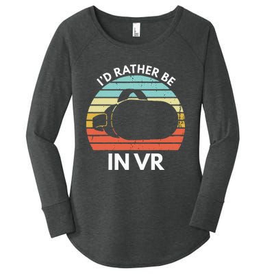 ID Rather Be In Vr Funny Virtual Reality Gamer Women's Perfect Tri Tunic Long Sleeve Shirt