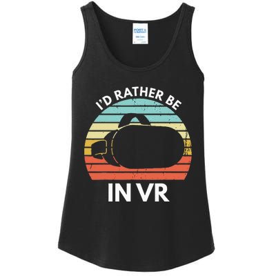 ID Rather Be In Vr Funny Virtual Reality Gamer Ladies Essential Tank