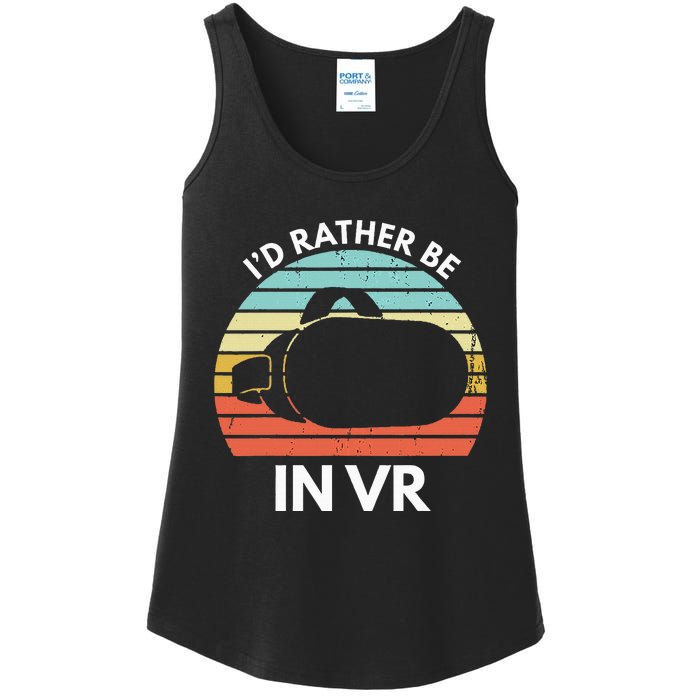 ID Rather Be In Vr Funny Virtual Reality Gamer Ladies Essential Tank