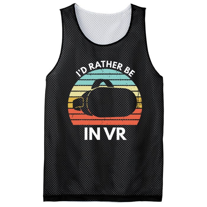 ID Rather Be In Vr Funny Virtual Reality Gamer Mesh Reversible Basketball Jersey Tank