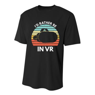 ID Rather Be In Vr Funny Virtual Reality Gamer Youth Performance Sprint T-Shirt