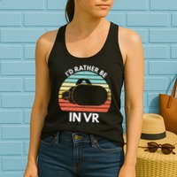 ID Rather Be In Vr Funny Virtual Reality Gamer Womens Tank Top