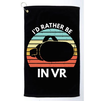 ID Rather Be In Vr Funny Virtual Reality Gamer Golf Towel