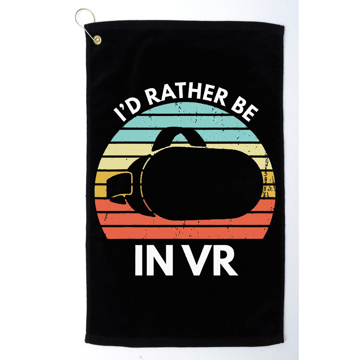 ID Rather Be In Vr Funny Virtual Reality Gamer Golf Towel