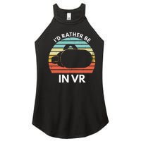 ID Rather Be In Vr Funny Virtual Reality Gamer Women's Perfect Tri Rocker Tank