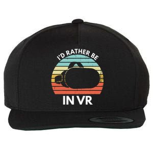 ID Rather Be In Vr Funny Virtual Reality Gamer Wool Snapback Cap