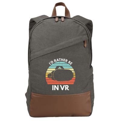 ID Rather Be In Vr Funny Virtual Reality Gamer Cotton Canvas Backpack