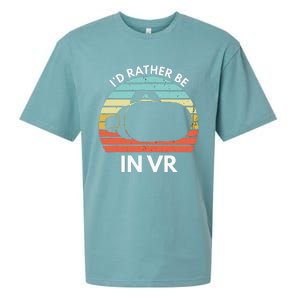 ID Rather Be In Vr Funny Virtual Reality Gamer Sueded Cloud Jersey T-Shirt