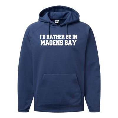 Id Rather Be In Magens Bay Saint Thomas Usvi Vacation Travel Gift Performance Fleece Hoodie