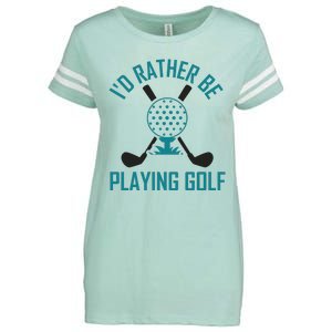 I'f Rather Be Playing Golf Enza Ladies Jersey Football T-Shirt