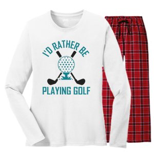 I'f Rather Be Playing Golf Women's Long Sleeve Flannel Pajama Set 