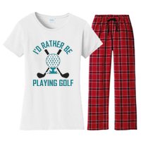 I'f Rather Be Playing Golf Women's Flannel Pajama Set