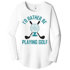 I'f Rather Be Playing Golf Women's Perfect Tri Tunic Long Sleeve Shirt