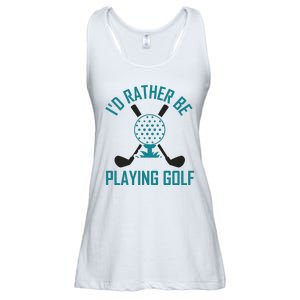 I'f Rather Be Playing Golf Ladies Essential Flowy Tank