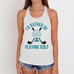 I'f Rather Be Playing Golf Women's Knotted Racerback Tank