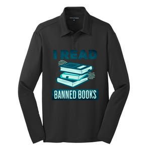 I Read Banned Books Politically Incorrect Anti Censorship Silk Touch Performance Long Sleeve Polo