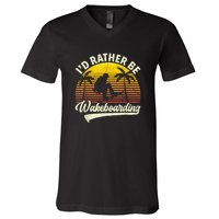 I’d Rather Be Wakeboarding V-Neck T-Shirt