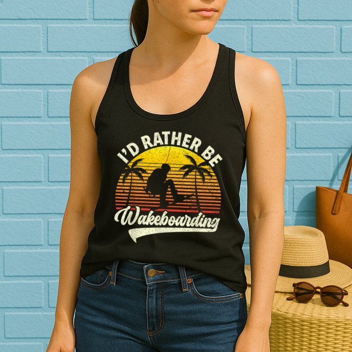 I’d Rather Be Wakeboarding Womens Tank Top