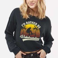 I’d Rather Be Wakeboarding Cropped Pullover Crew