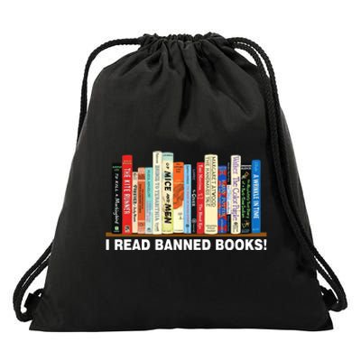 I Read Banned Books Drawstring Bag