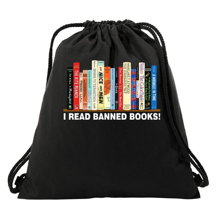 I Read Banned Books Drawstring Bag