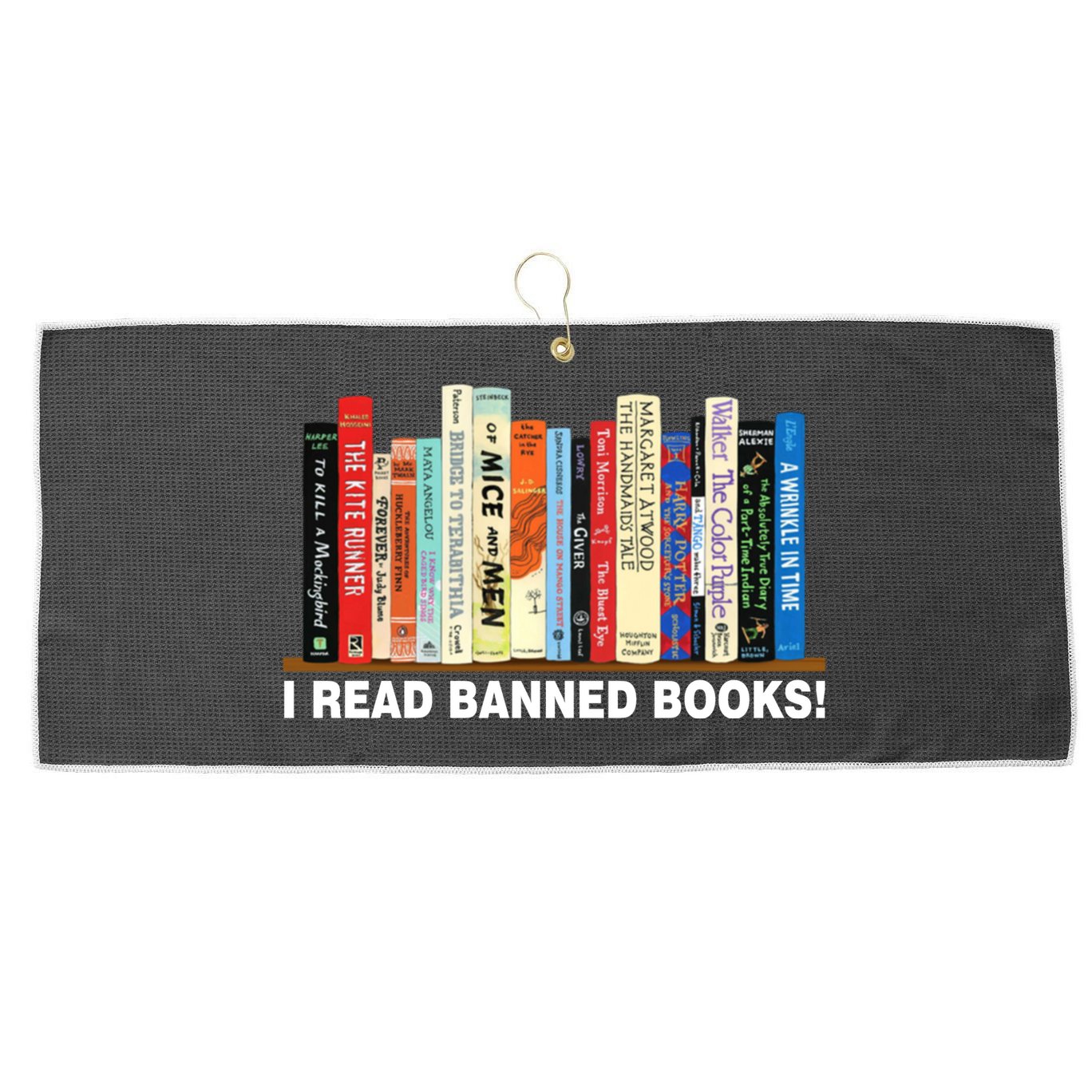 I Read Banned Books Large Microfiber Waffle Golf Towel