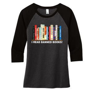 I Read Banned Books Women's Tri-Blend 3/4-Sleeve Raglan Shirt