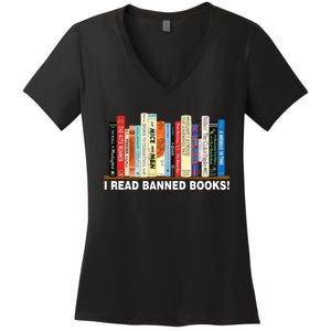 I Read Banned Books Women's V-Neck T-Shirt