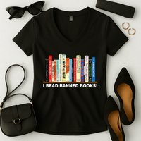 I Read Banned Books Women's V-Neck T-Shirt