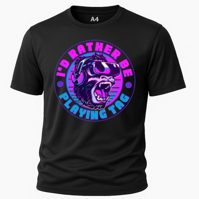 ID Rather Be Playing Tag Vr Gamer Ape Gorilla Performance Shirt