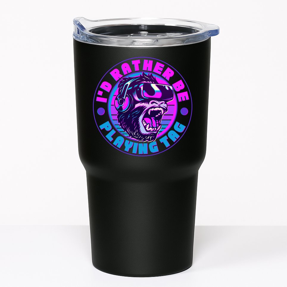 ID Rather Be Playing Tag Vr Gamer Ape Gorilla Tumbler
