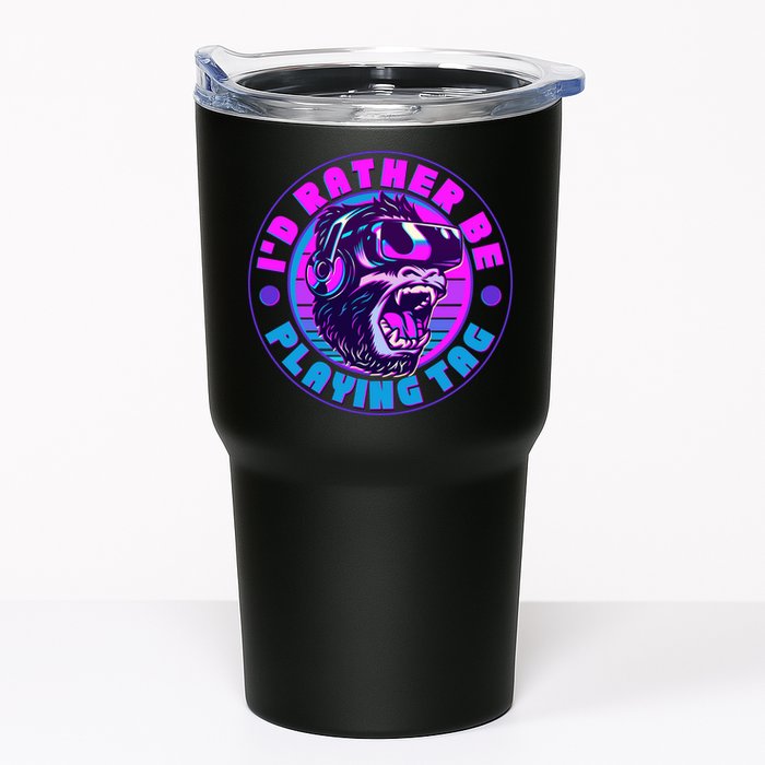 ID Rather Be Playing Tag Vr Gamer Ape Gorilla Tumbler