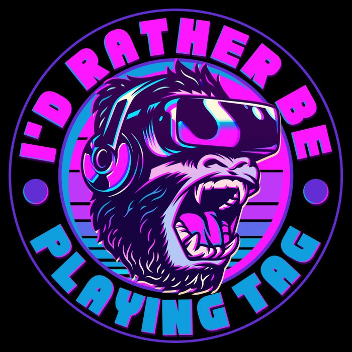 ID Rather Be Playing Tag Vr Gamer Ape Gorilla Toddler Hoodie