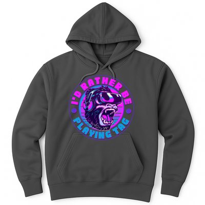 ID Rather Be Playing Tag Vr Gamer Ape Gorilla Hoodie