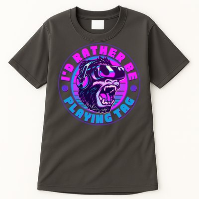 ID Rather Be Playing Tag Vr Gamer Ape Gorilla Tall T-Shirt
