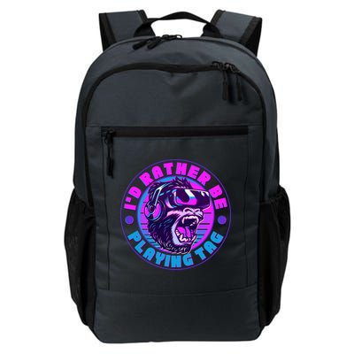 ID Rather Be Playing Tag Vr Gamer Ape Gorilla Backpack