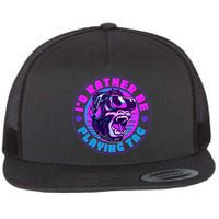 ID Rather Be Playing Tag Vr Gamer Ape Gorilla Flatbill Hat