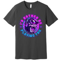 ID Rather Be Playing Tag Vr Gamer Ape Gorilla Premium T-Shirt